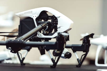 Drone quad copter on the groundの写真素材