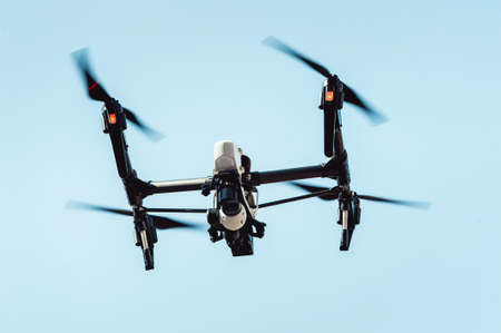 Drone quad copter in the skyの写真素材