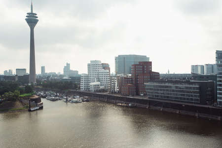 Dusseldorf cityscape skyline at summer 2017, Germanyのeditorial素材