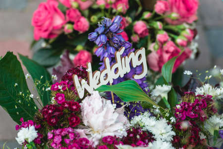 Bouquet of summer colored flowersの写真素材