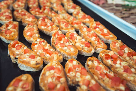 Bruschetta Italian Toasted Garlic Bread with tomato and cheese
