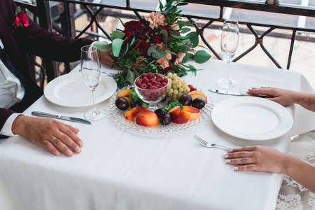 variety of fruits on tableの写真素材