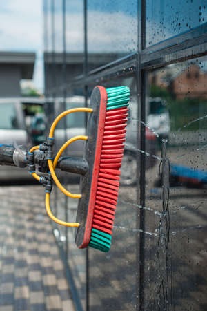 Equipment for washing and cleaning the window from the outsideの写真素材