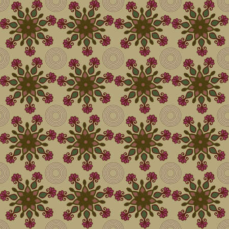 Mandala flower pattern on light colour backgroundの写真素材