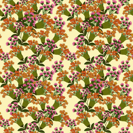 Seamless pattern of flowers bloomingの写真素材