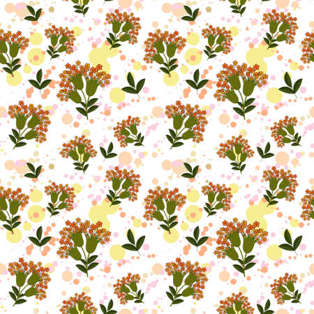 Seamless pattern of flowers blooming