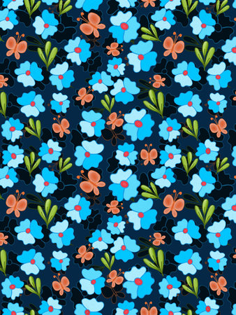Flower pattern with beautiful coloursの写真素材