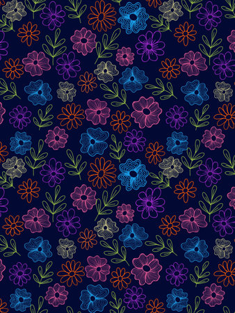 Colourful flowers Patternの写真素材