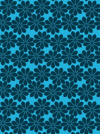 Seamless floral pattern on a blue background. Vector illustration.の写真素材