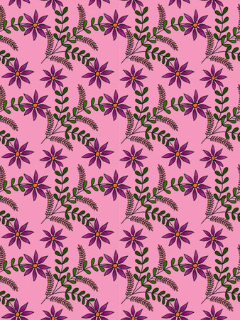 <p>Seamless pattern with flowers and leaves. Floral background.</p>の写真素材