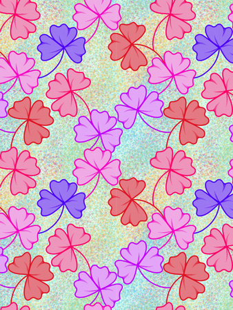 <p>Seamless pattern with colorful flowers on a textured background.</p>の写真素材