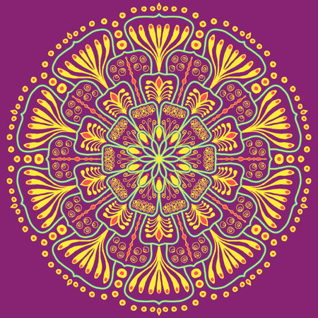 Mandala. Ethnic decorative element. Hand drawn backdrop.の写真素材