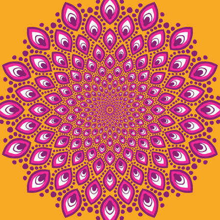 Mandala. Ethnic decorative element. Hand drawn backdrop. Arabic, Indianの写真素材