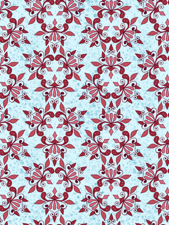 Seamless pattern with decorative floral ornament. Vintage background.raster illustration.の写真素材