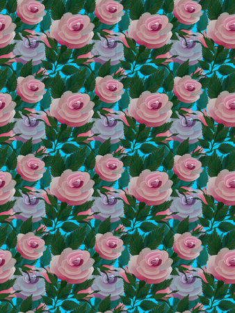Seamless pattern with roses. For eg fabric, wallpaper, wall decorations.の写真素材