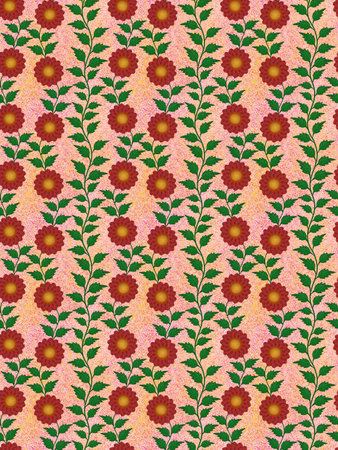 Seamless pattern with flowers. Floral background. Raster illustration.の写真素材