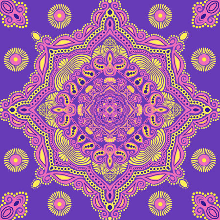 Ornament beautiful card with mandala. Geometric circle element made in vectorの写真素材
