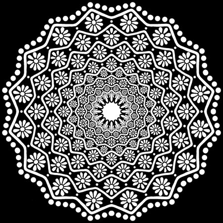 Mandala. Ethnic decorative element. Hand drawn backdrop.  Arabic, Indian, ottoman motifsの写真素材