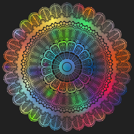 Ornament beautiful card with mandala. Geometric circle elementsの写真素材
