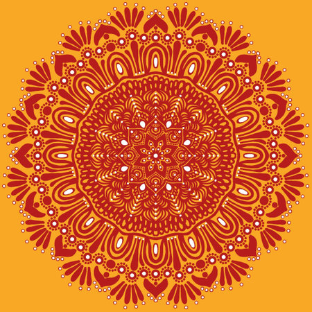Mandala. Ethnic decorative element. Hand drawn backdrop. Arabic, Indian, ottoman motifs.の写真素材