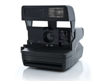 Vintage Instant film Camera Isolated on a White Background