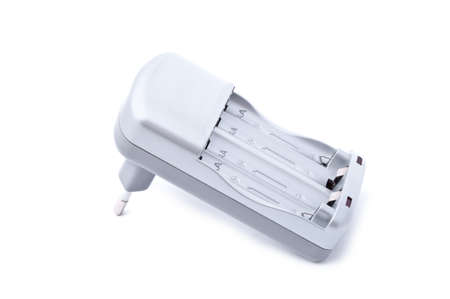 Battery Charger Isolated on White Backgroundの写真素材