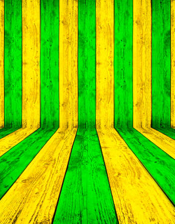 vintage green and yellow wooden backgroundの写真素材