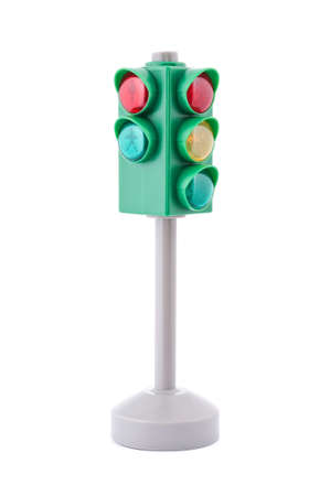 traffic lights isolated on white backgroundの写真素材