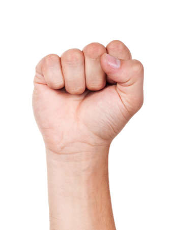 Fist. Gesture of the hand on white backgroundの写真素材
