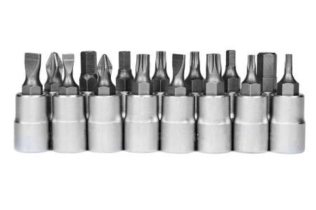 metallic wrenches isolated on white backgroundの写真素材