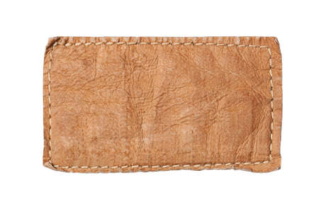 Blank jeans label isolated on whiteの写真素材