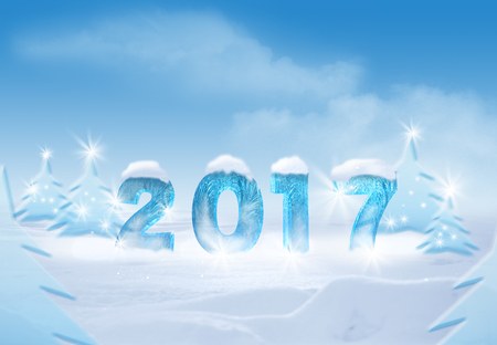 Frosty numbers in the snow for the New Year