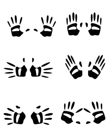 Vector illustration of an image of palm silhouettes on whiteのイラスト素材