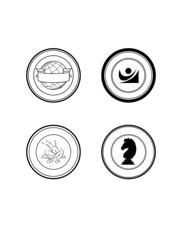 Vector illustration  of a four stamps setのイラスト素材