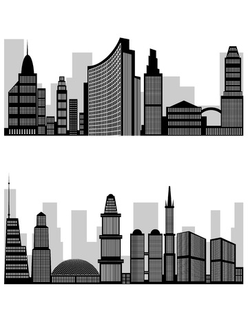 Vector illustration of a abstract city silhouetteのイラスト素材