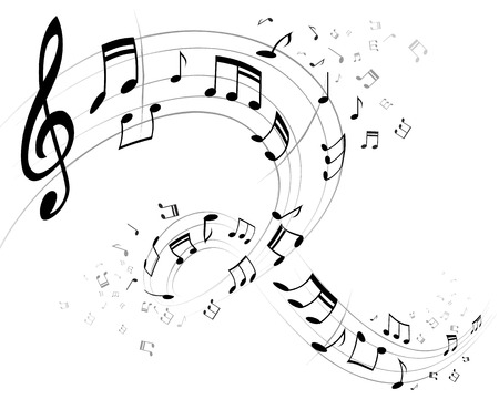 Vector illustration of a notes on the staveのイラスト素材