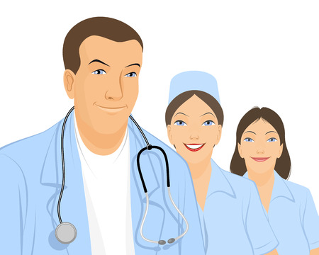 illustration of a team of doctorsのイラスト素材