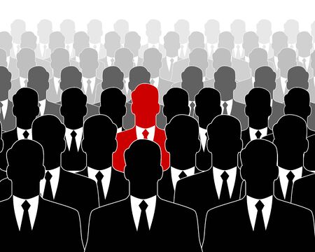 Vector illustration of a leader in the crowdのイラスト素材
