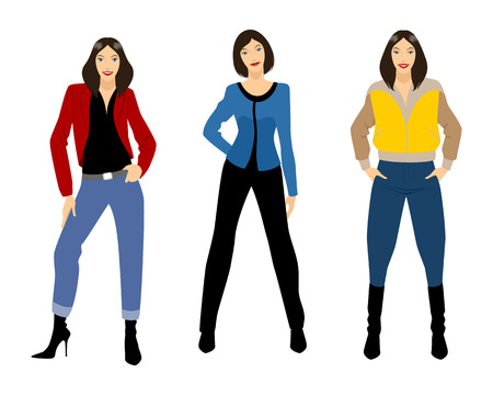 Vector illustration of a three teenagers setのイラスト素材