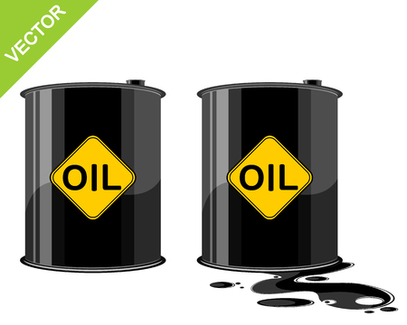 Vector illustration of a two barrels of oilのイラスト素材