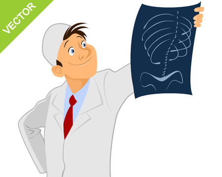 Vector illustration of a doctor with x-rayのイラスト素材