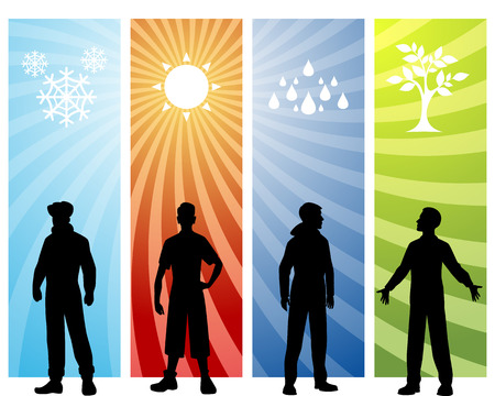 Vector illustration of a four seasons backgroundのイラスト素材