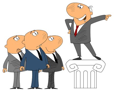 illustration of a leader shows wayのイラスト素材