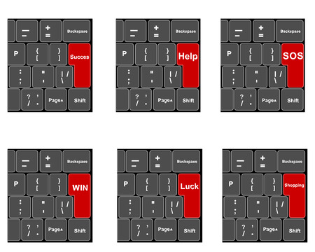 illustration of a keyboard with red buttonのイラスト素材