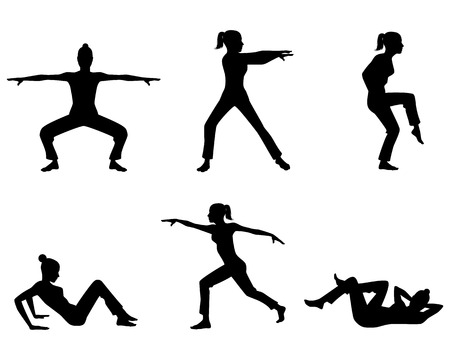 Vector illustration of a girl practicing yogaのイラスト素材