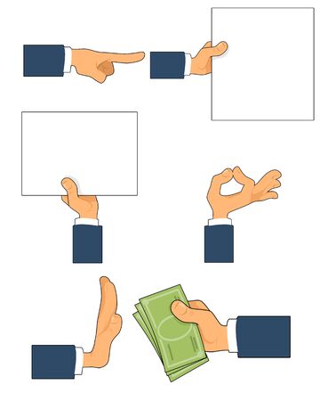Vector illustration of a six gestures setのイラスト素材