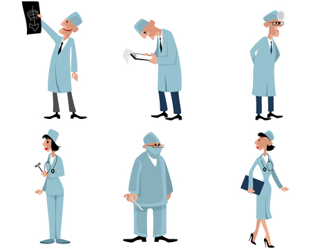 Vector illustration of a six doctors setのイラスト素材