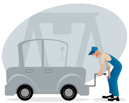 illustration of a mechanic and carのイラスト素材