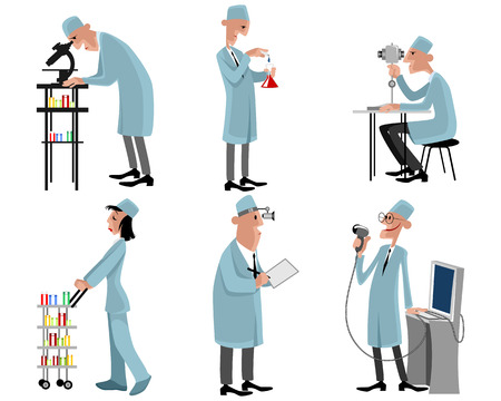 illustration of a six doctors setのイラスト素材