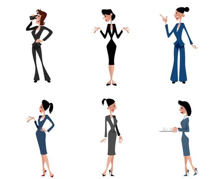 Vector illustration of a six businesswomen posingのイラスト素材